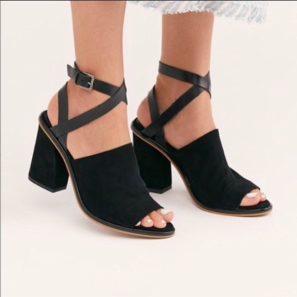 Free People Shoes - Free People Black See Ya There Suede Sandals
